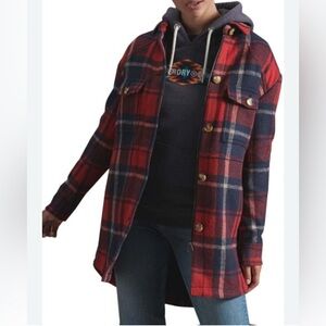 Superdry | Heritage Brushed Tartan plaid shirt jacket coat Women’s size 4